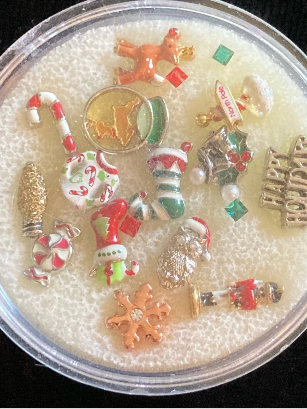 Origami Owl Red, Green, Gold Holiday Floating Charm Lot